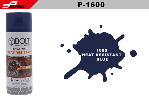 [P-1600] SPRAY PAINT BOLT 1600 HEAT RESISTANT BLUE (400 ML) (12 UNITS)
