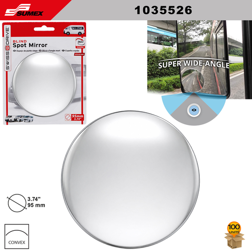 [1035526] BLIND SPOT MIRROR ROUND TRUCK & VAN SWISS DRIVE (100 UNITS)