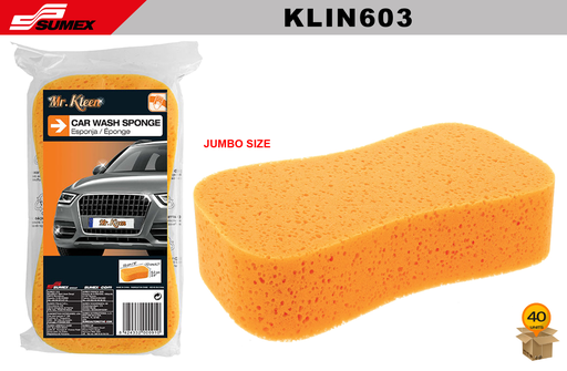 [KLIN603] JUMBO CAR WASH SPONGE MR. KLEEN (11.8" X 6.3" X 2.4") (40 UNITS)