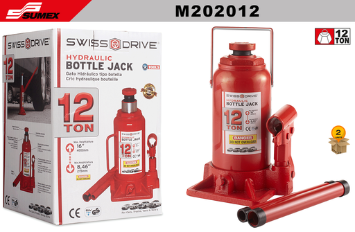 [M202012] GATO HIDRAULICO DE BOTELLA 12 TONELADAS SWISS DRIVE (2 SETS)