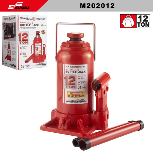 [M202012] HYDRAULIC BOTTLE JACK 12 TONS SWISS DRIVE BOX (2 SETS)