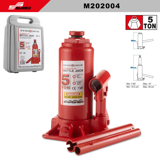 [M202004] GATO HIDRAULICO DE BOTELLA 5 TONELADAS SWISS DRIVE (4 SETS)