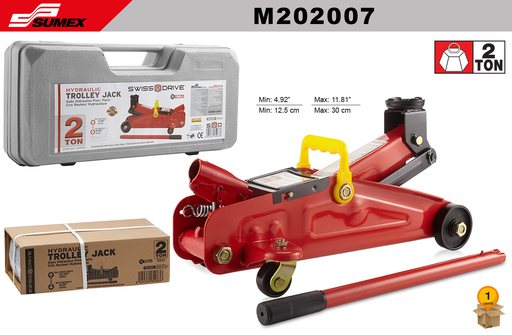 [M202007] TROLLEY JACK 2 TONS BLOW MOULDED CASE SWISS DRIVE (1 SET)