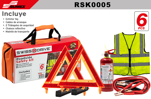 [RSK0005] KIT DE EMERGENCIA VIAL SWISS DRIVE (6 UNDS) (4 SETS)