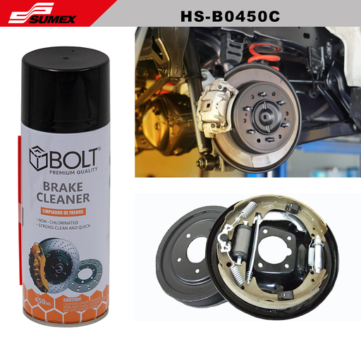 [HS-B0450C] NON-CHLORINATED BRAKE CLEANER BOLT 450ML (12 UNITS)