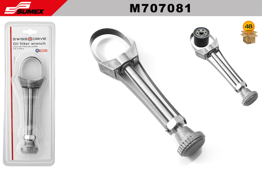 [M707081] LLAVE DE FILTRO DE ACEITE SWISS DRIVE (60MM a 110MM) (48 UNDS)(4 SETS= 12 UNDS)