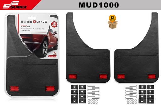 [MUD1000] MUD GUARDS SWISS DRIVE BLACK  (2 UNITS) (12 SETS)