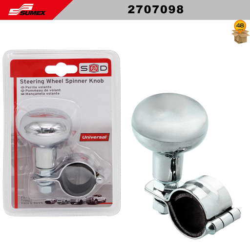 [2707098] STEERING WHEEL KNOB SWISS DRIVE CHROME (48 UNITS)(4 SETS = 12 UNITS)