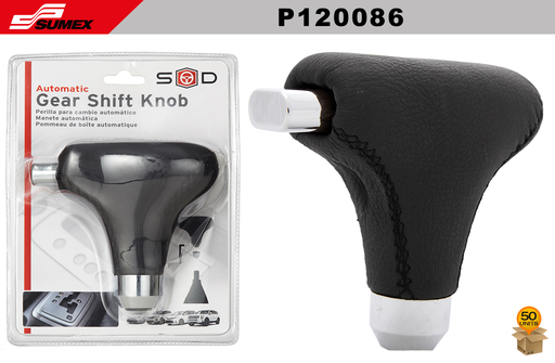 [P120086] GEAR KNOB AUTOMATIC BLACK LEATHER SWISS BLACK (50 PCS)