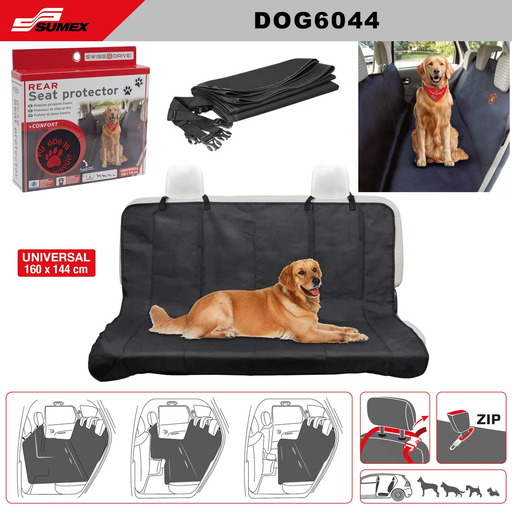 [DOG6044] PROTECTOR DE ASIENTO TRASERO SWISS DRIVE "MY WONDERFUL DOG" 160 X 144CM (10 UNDS)