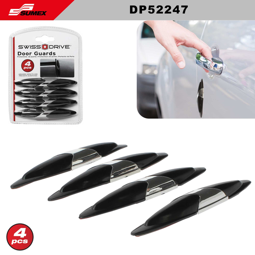 [DP52247] DOOR GUARD SWISS DRIVE BLACK/CHROME (4 PCS) (72 SETS)