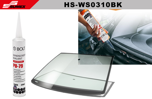 [HS-WS0310BK] BLACK WINDSHIELD SEALANT BOLT 310ML (24 UNITS)