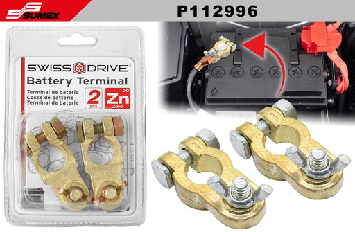 [P112996] TERMINAL DE BATERIA ZN SWISS DRIVE (72 SETS) ( 12 SETS = 6 UNDS)