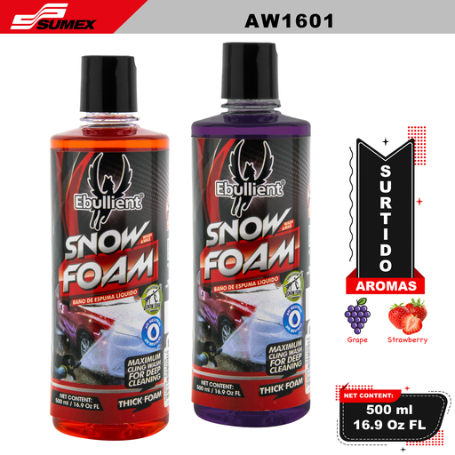 [AW1601] SNOW FOAM WASH & WAX EBULLIENT (500 ML / 16.9 OZ) (24 UNITS) 