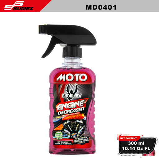[MD0401] DESENGRASANTE DE MOTOR PARA MOTO EBULLIENT 10OZ 24UNDS