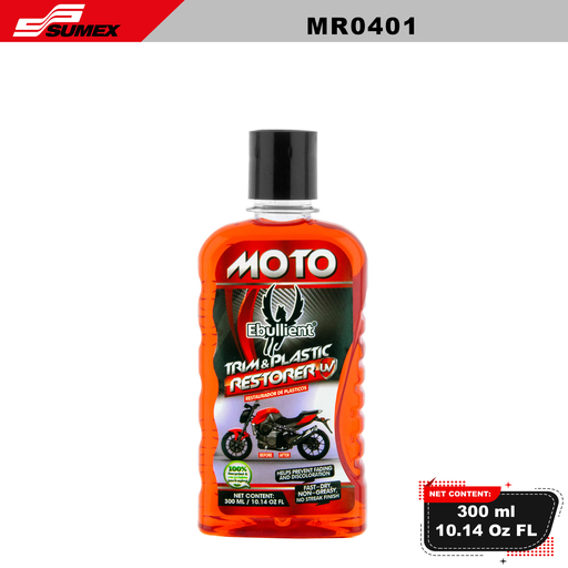 [MR0401] MOTORCYCLE TRIM & PLASTIC RESTORER UV EBULLIENT (300 ML / 10.14 OZ) (24 UNITS)
