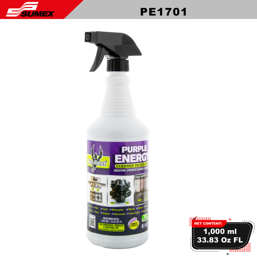[PE1701] PURPLE ENERGY CLEANER DEGREASER EBULLIENT (1 L / 33.83 OZ) (12 UNITS)