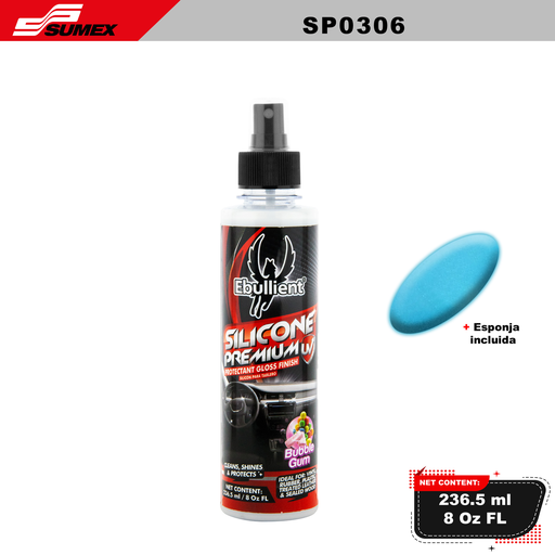 [SP0306] SILICONE PREMIUM UV PROTECTANT GLOSS FINISH BUBBLEGUM EBULLIENT (236.5 ML / 8 OZ) (24 UNITS)