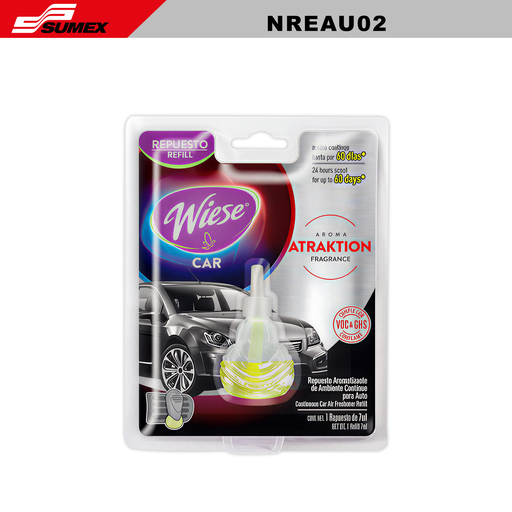[NREAU02] REPUESTO PARA AMBIENTADOR WIESE ATRAKTION 7ML CAJA6 