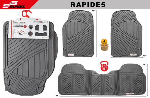 [RAPIDE5] ALFOMBRA DE PVC SWISS DRIVE RAPIDE GRIS (3UNDS) (4SETS)