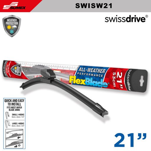 [SWISW21] ESCOBILLA LIMPIA PARABRISAS  FLEXBLADE SWISS DRIVE 21" 53CM (CAJA=50UNDS) (1SETS=10UNDS)