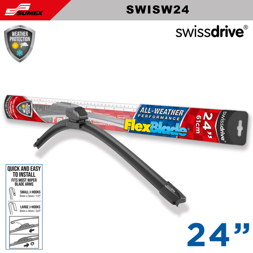[SWISW24] ESCOBILLA LIMPIA PARABRISAS  FLEXBLADE SWISS DRIVE 24" 61CM (CAJA=50UNDS) (1SETS=10UNDS)