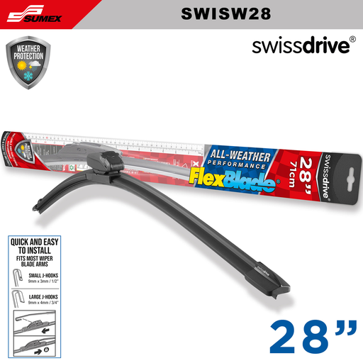 [SWISW28] ESCOBILLA LIMPIA PARABRISAS  FLEXBLADE SWISS DRIVE 28" 71CM (CAJA=50UNDS) (1SETS=10UNDS)