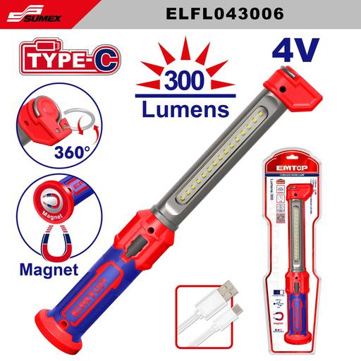 [ELFL043006] LAMPARA DE TRABAJO EMTOP 40V 300 LUMENS (CJ/10UNDS)