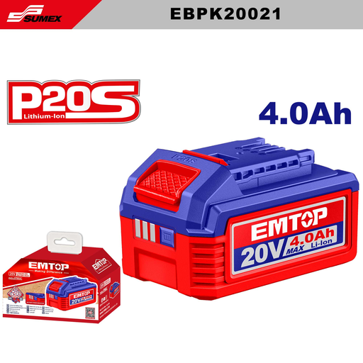 [EBPK20021] LITHIUM-ION BATTERY EMTOP PACK 4.0Ah (12 UNITS)