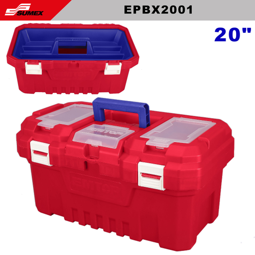 [EPBX2001] CAJA DE HERRAMIENTA PLASTICA 20" EMTOP (CJ/8UNDS)
