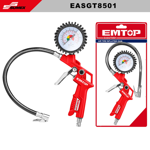 [EASGT8501] PISTOLA PARA INFLAR NEUMATICO EMTOP CON MANOMETRO (CJ/20UNDS)
