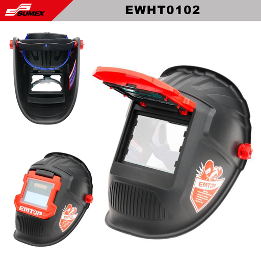 [EWHT0102] AUTO DARKENING WELDING HELMET EMTOP 90 X 35 MM (6 UNITS)