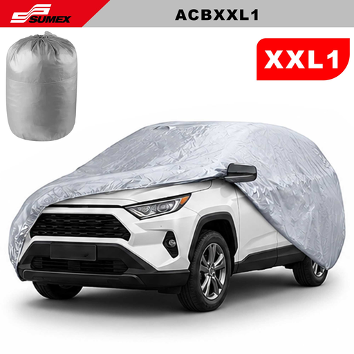 [ACBXXL1] CAR COVER SWISS DRIVE 190T "XXL1" SILVER (8 UNITS)   